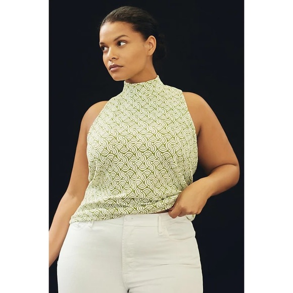 Anthropologie Maeve Green Swirl Top - Picture 1 of 6